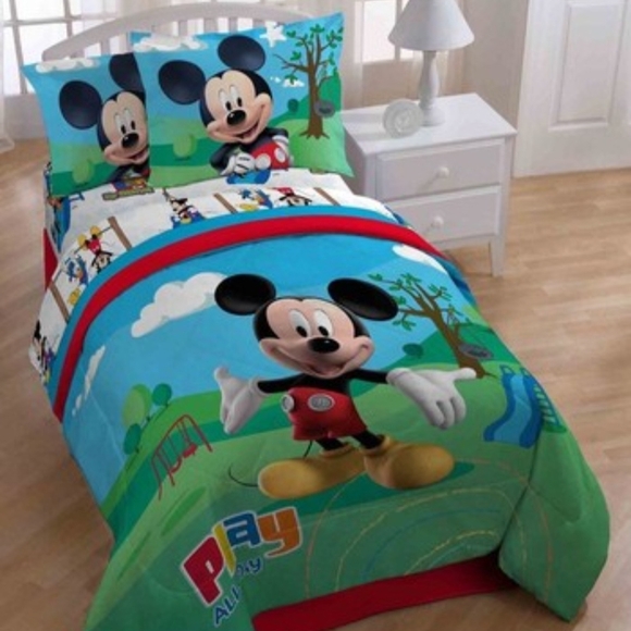 Disney Mickey Mouse Twin Comforter Set - Blue, Red, Green New In Package - Picture 1 of 10